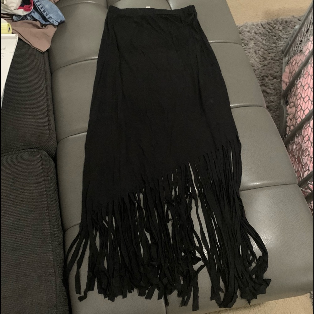 Black tee material skirt